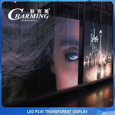 100*50CM Pixel Pith 3.91MM Διαφανής οθόνη LED Υψηλή διαφάνεια 70%
