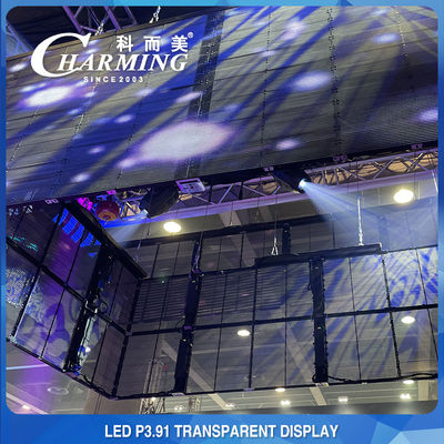 100*50CM Pixel Pith 3.91MM Διαφανής οθόνη LED Υψηλή διαφάνεια 70%