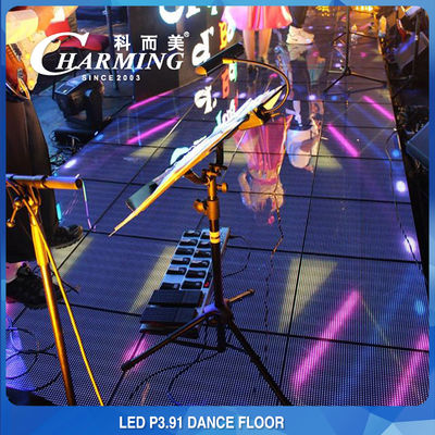 P3.91 RGB HD IP65 πατωμάτων των επαγωγικών οδηγήσεων τηλεοπτικό CE διάρκειας BRI πιστών χορού υψηλό