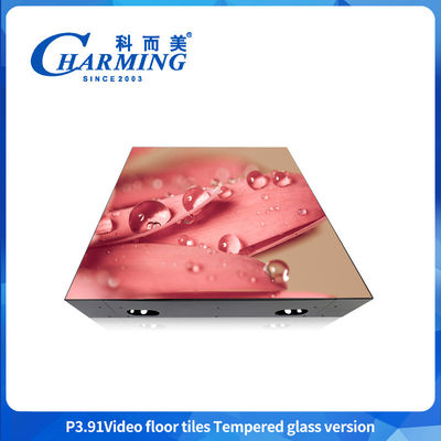 4K γάμος χορευτικό πάτωμα SMD1921 P3.91 LED 3D διαδραστικό αποτέλεσμα Gob Craft φωτεινό RGB πλήρες χρώμα υλικό γυαλιού LED βίντεο πάτωμα πλακάκι