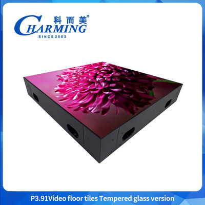 4K γάμος χορευτικό πάτωμα SMD1921 P3.91 LED 3D διαδραστικό αποτέλεσμα Gob Craft φωτεινό RGB πλήρες χρώμα υλικό γυαλιού LED βίντεο πάτωμα πλακάκι