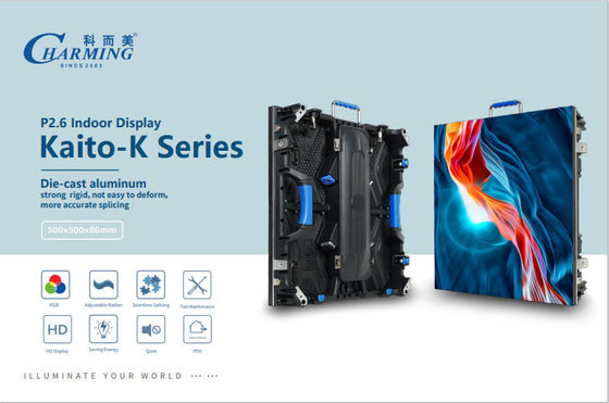 Υψηλής ποιότητας χρώμα RGB 400W P2.6 σειράς Kaito-K εσωτερική οθόνη 140 ° υπερευρεία γωνία θέασης