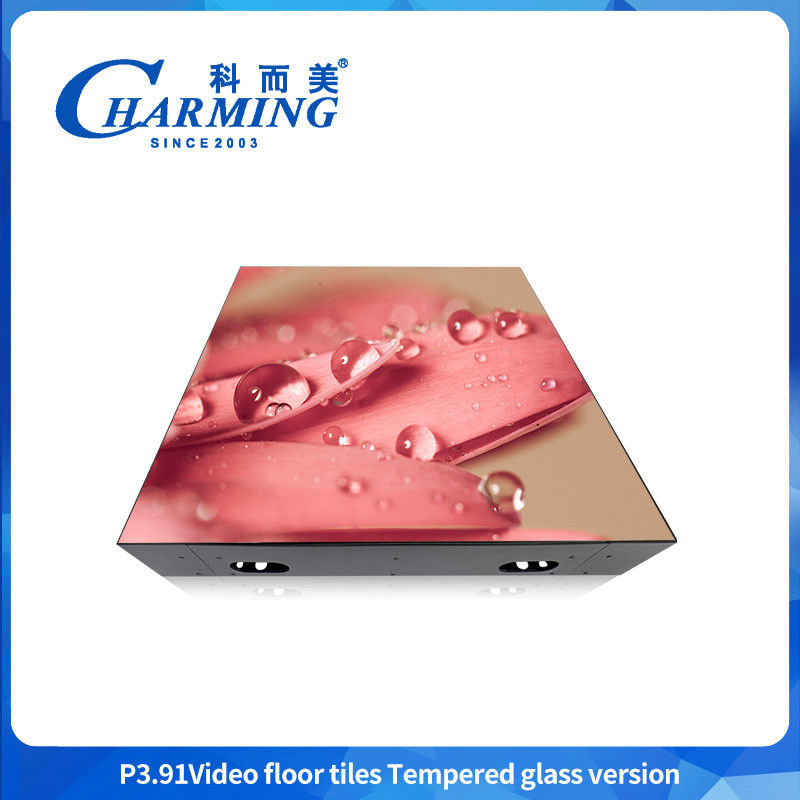 4K γάμος χορευτικό πάτωμα SMD1921 P3.91 LED 3D διαδραστικό αποτέλεσμα Gob Craft φωτεινό RGB πλήρες χρώμα υλικό γυαλιού LED βίντεο πάτωμα πλακάκι