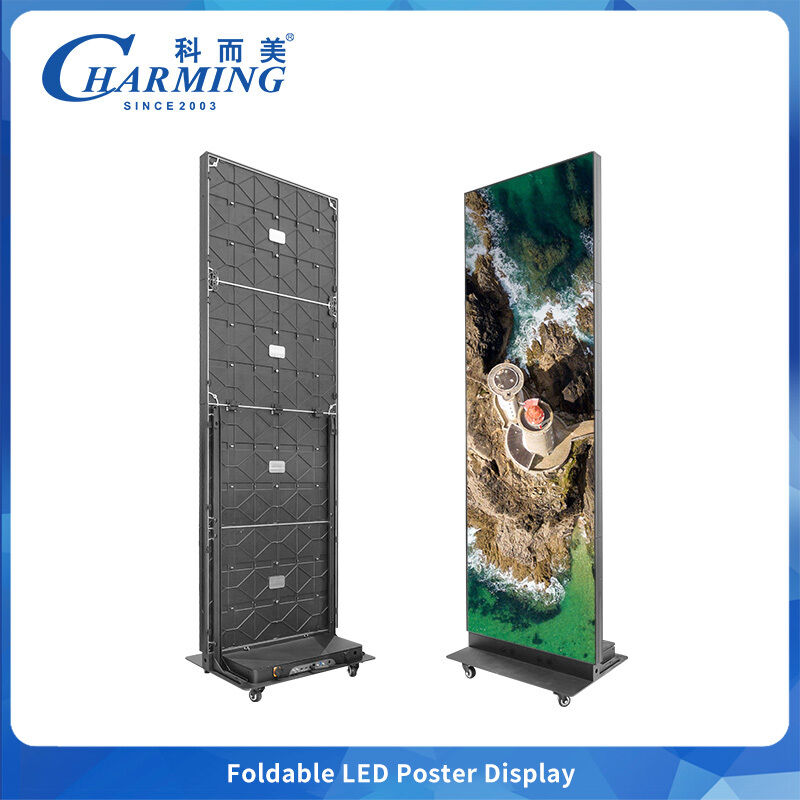 Εσωτερική P1.86 P2 P2.5 Δαπλωτή όρθια αφίσα LED οθόνη με τροχό βίντεο LED οθόνη διαφήμισης LED οθόνη