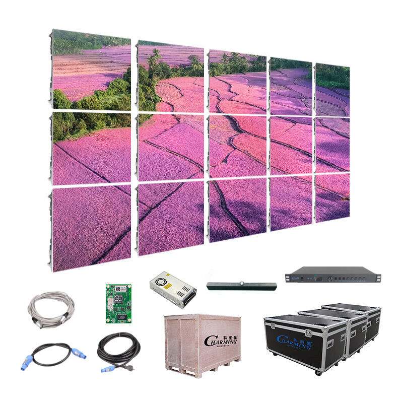 3840Hz Υψηλός ρυθμός ανανέωσης εσωτερικών χώρων P3.91 LED τοίχος βίντεο με ντουλάπι χύτευσης αλουμινίου και ελαφρύ σχεδιασμό 500x1000mm