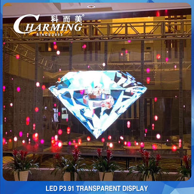 100*50CM Pixel Pith 3.91MM Διαφανής οθόνη LED Υψηλή διαφάνεια 70%