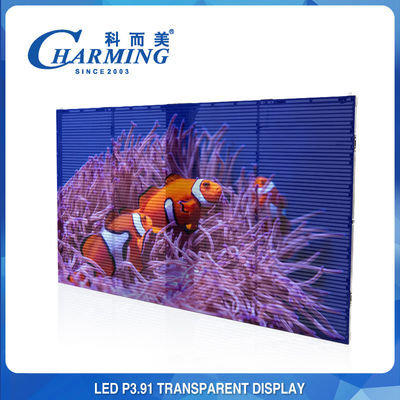 P3.91 τηλεοπτικός τοίχος Dustproof μπροστινό IP65/Back IP42 των διαφανών οδηγήσεων