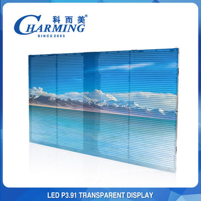 Υπαίθρια επίδειξη ενοικίου οθόνης P3.91 500X1000mm 4k διαφανής τηλεοπτική